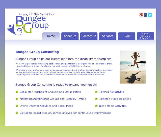 Bungee Group website mockup